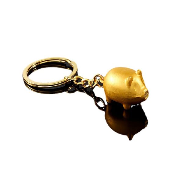 Zinc Alloy 3D Pig Keychain