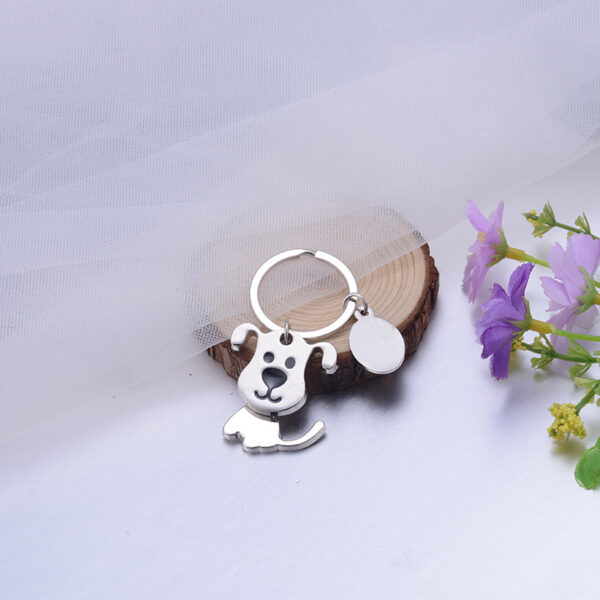 Zinc Alloy Articulated Dog Keychain