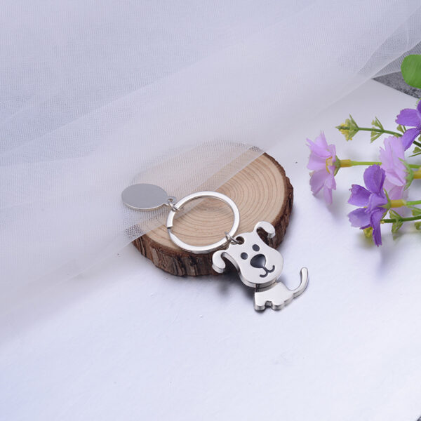 Zinc Alloy Articulated Dog Keychain