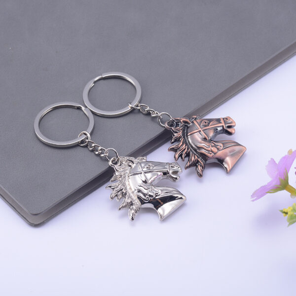 Zinc Alloy Horse Head Keychain