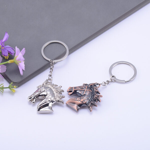 Zinc Alloy Horse Head Keychain