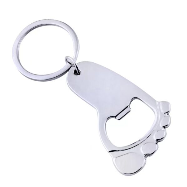 Zinc Alloy Footprint-Shaped Bottle Opener Keychain