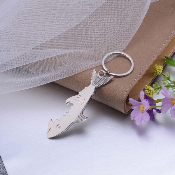 Creative Shark Bottle Opener Alloy Keychain