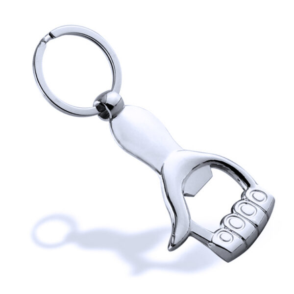 Creative Thumbs-Up Bottle Opener Alloy Keychain