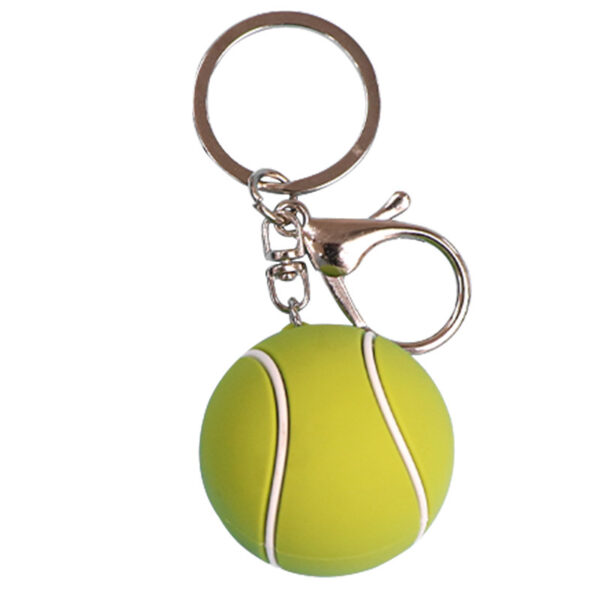 PVC Soft Rubber Tennis Ball Keychain