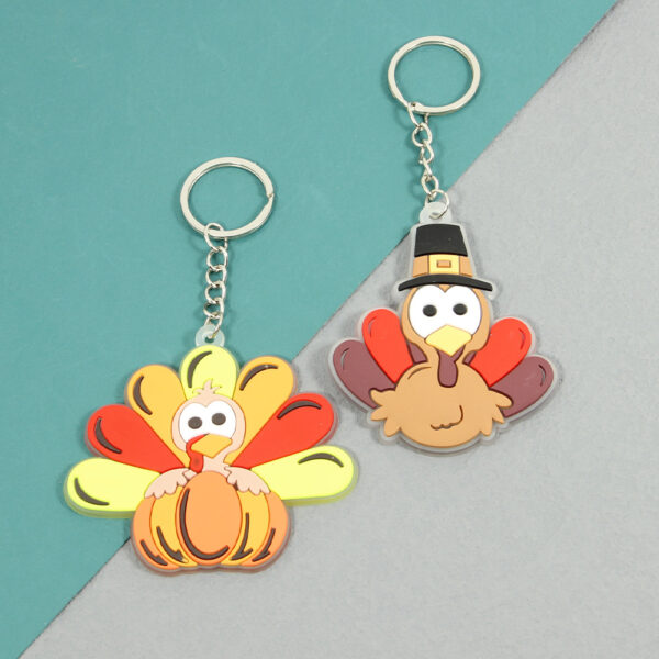 Silicone Thanksgiving Turkey Keychain