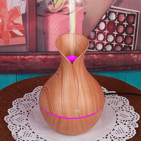 PVC Wood Grain LED Silent Aromatherapy Humidifier