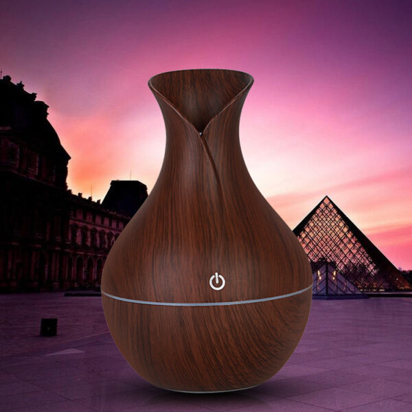 PVC Wood Grain LED Silent Aromatherapy Humidifier