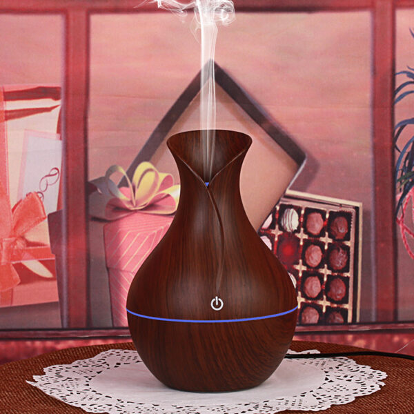 PVC Wood Grain LED Silent Aromatherapy Humidifier