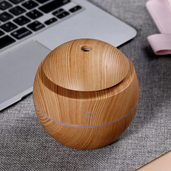 PVC Wood Grain Silent Aromatherapy Spherical Humidifier