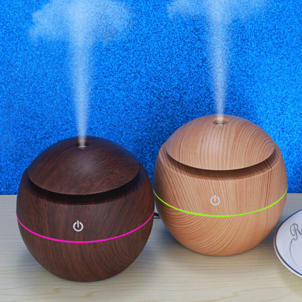 PVC Wood Grain Silent Aromatherapy Spherical Humidifier