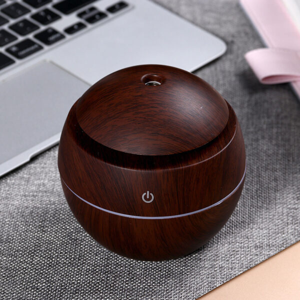 PVC Wood Grain Silent Aromatherapy Spherical Humidifier