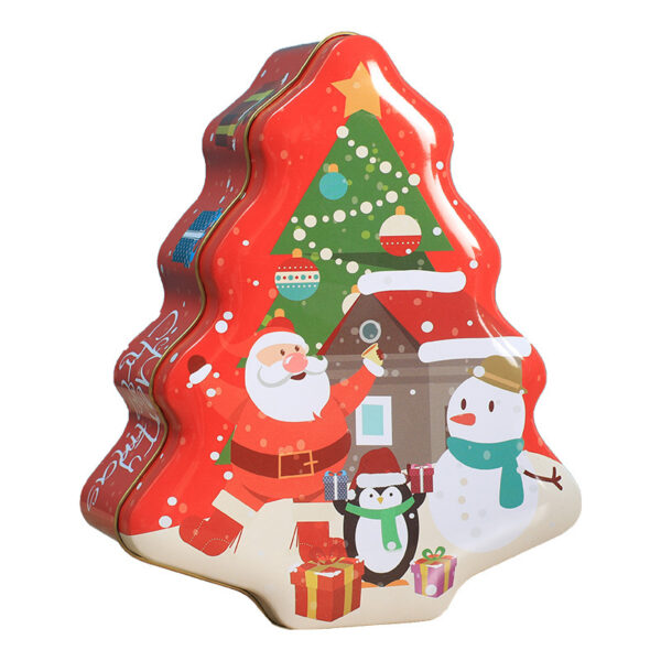 Christmas Tree-Shaped Candy and Cookie Tin Box