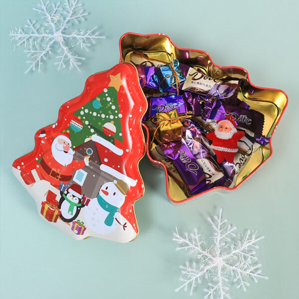 Christmas Tree-Shaped Candy and Cookie Tin Box