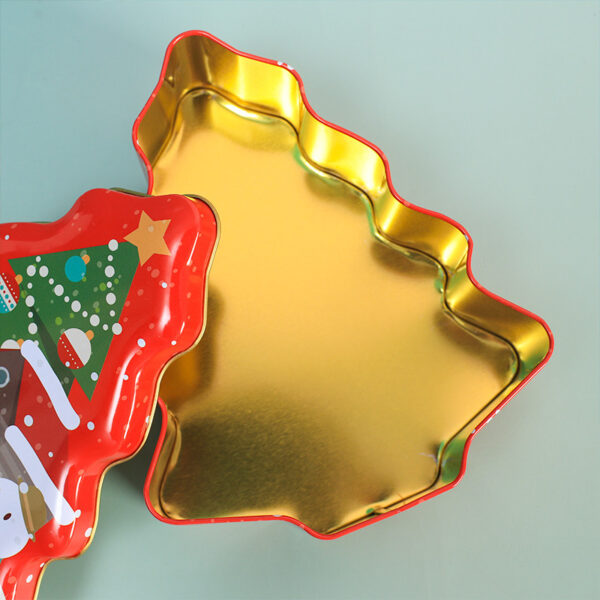 Christmas Tree-Shaped Candy and Cookie Tin Box