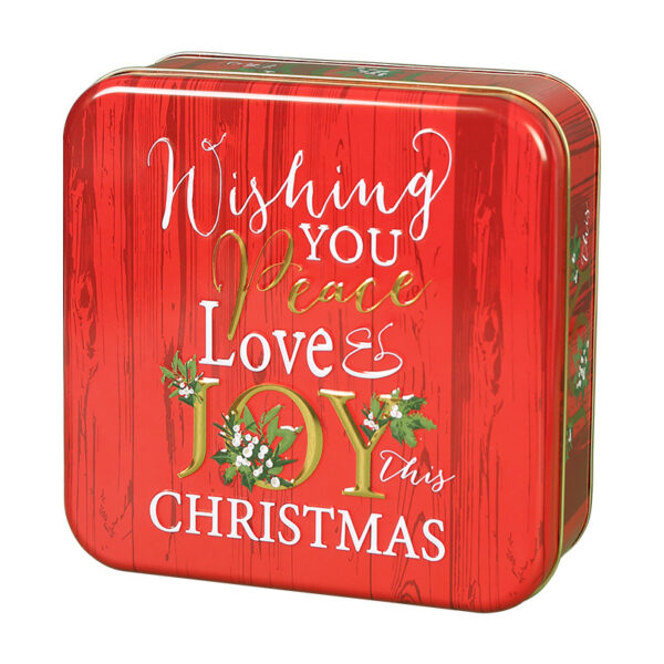 Large Square Christmas Candy and Cookie Tin Box