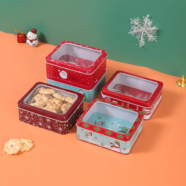 Rectangular Christmas Candy and Cookie Tin Box