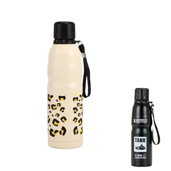 Fitness Stainless Steel Bottle with Carrying Strap 16oz