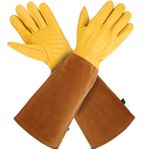 Cowhide Gardening Long Gloves