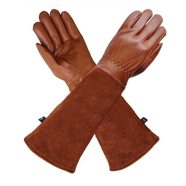 Cowhide Gardening Long Gloves