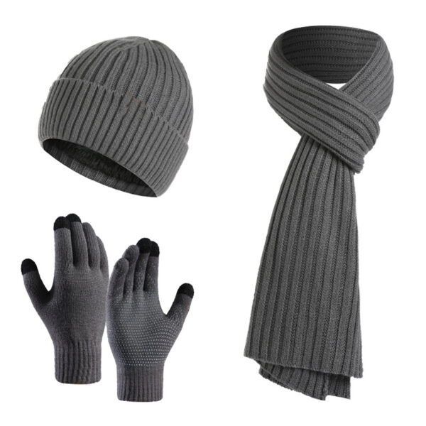 Knit Hat & Gloves & Scarf 3-Piece-Winter Set