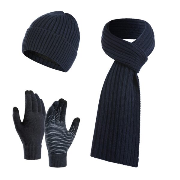 Knit Hat & Gloves & Scarf 3-Piece-Winter Set