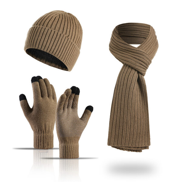 Knit Hat & Gloves & Scarf 3-Piece-Winter Set