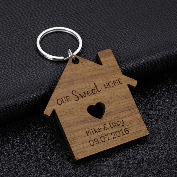 Wooden Home Sweet Keychain