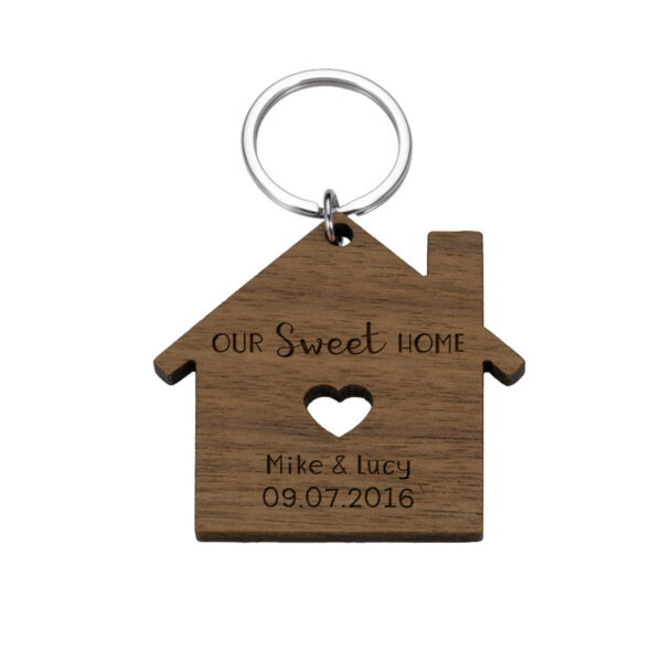 Wooden Home Sweet Keychain