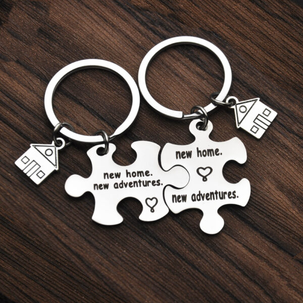 Puzzle Shaped New Home Sweet Keyring