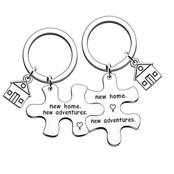 Puzzle Shaped New Home Sweet Keyring