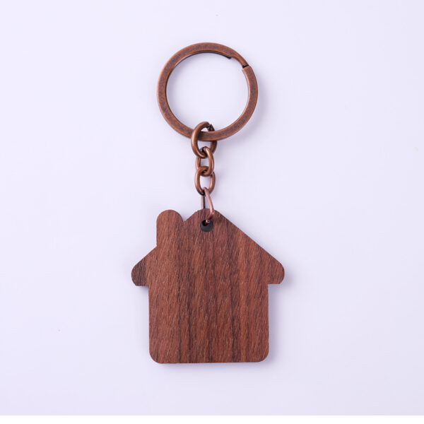 Personalized Wooden House Shaped Keychain