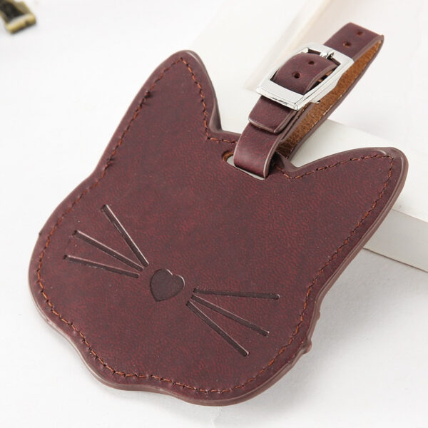 Cute Leather Cat Shape Luggage Tag