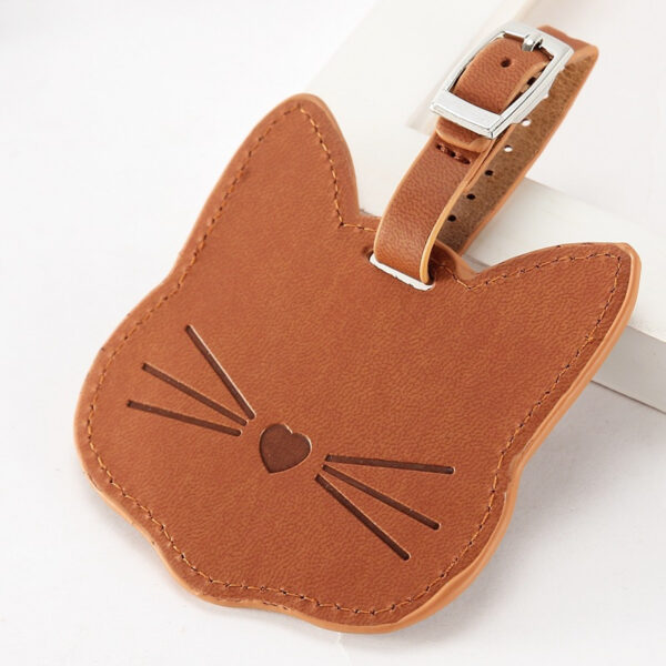 Cute Leather Cat Shape Luggage Tag