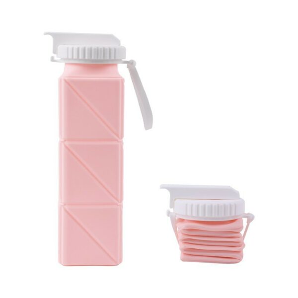 Square Portable Outdoor Foldable Silicone Water Bottle