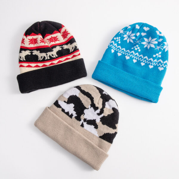 Multicolor Jacquard Knit Beanie