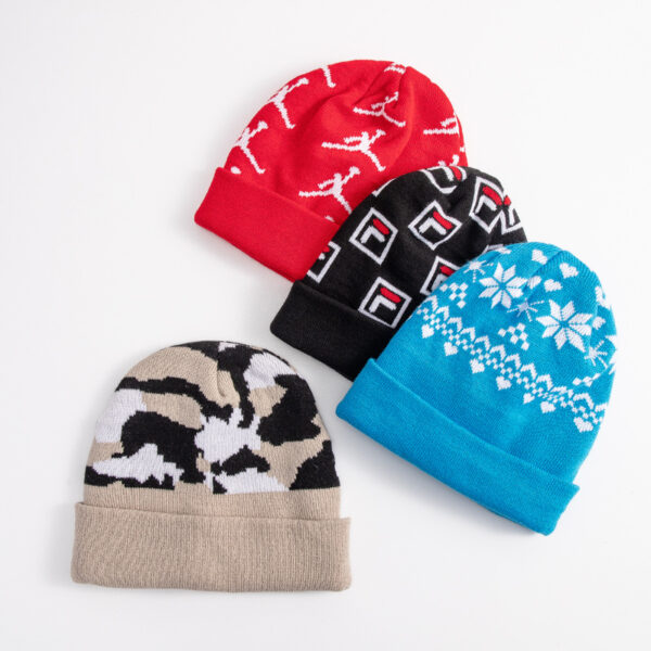 Multicolor Jacquard Knit Beanie