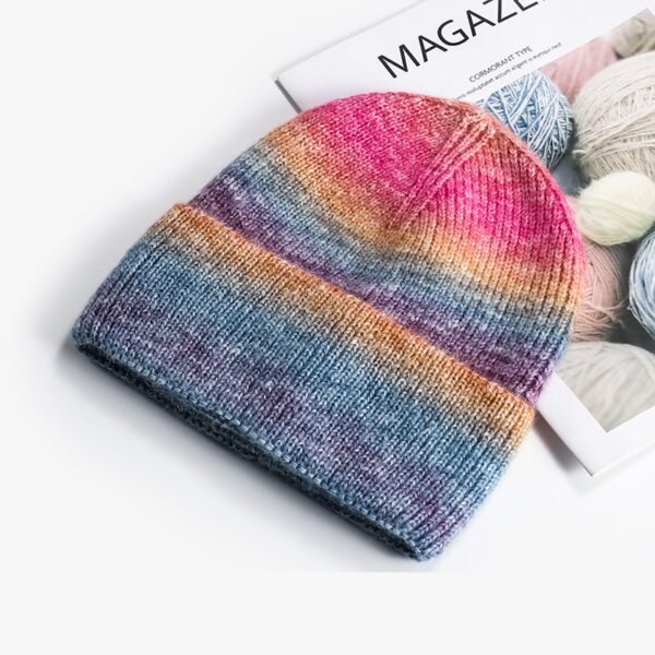 Gradient Jet Yarn Knit Beanie