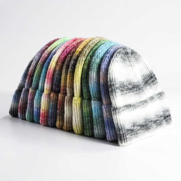 Gradient Jet Yarn Knit Beanie