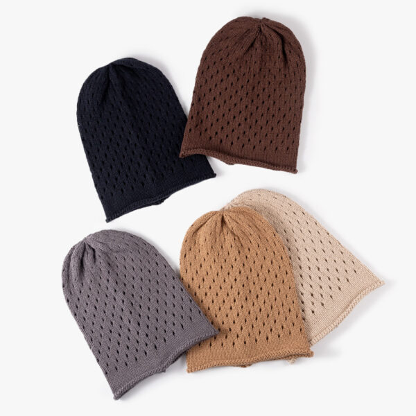 Cut-out Knit Stacked Beanie