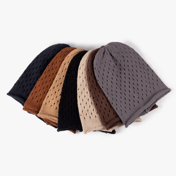 Cut-out Knit Stacked Beanie