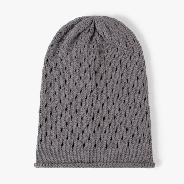 Cut-out Knit Stacked Beanie