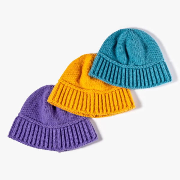 Solid Color Knitted Bucket Beanie