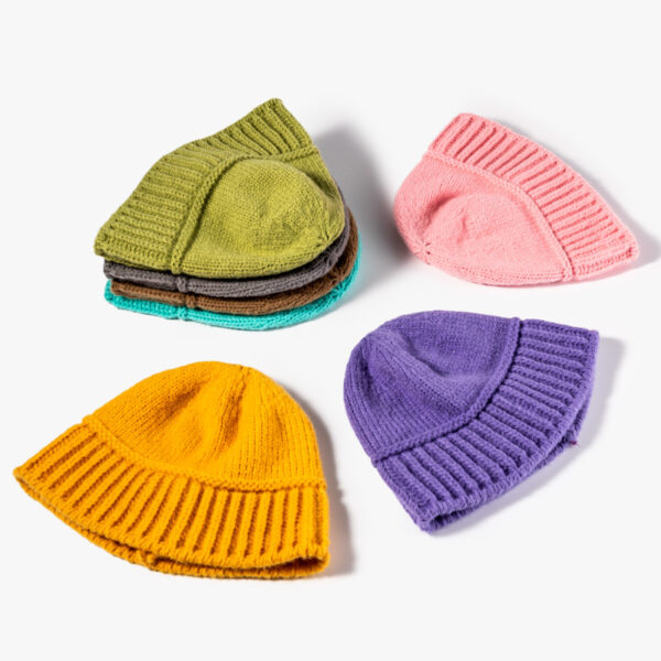 Solid Color Knitted Bucket Beanie