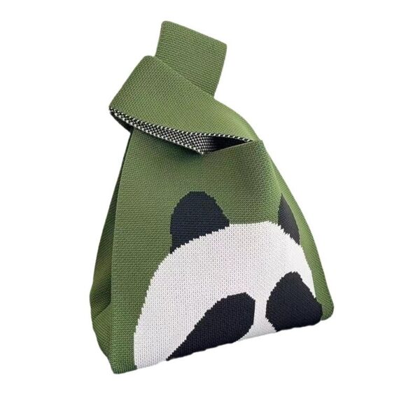 Cute Panda Knitted Tote Bag