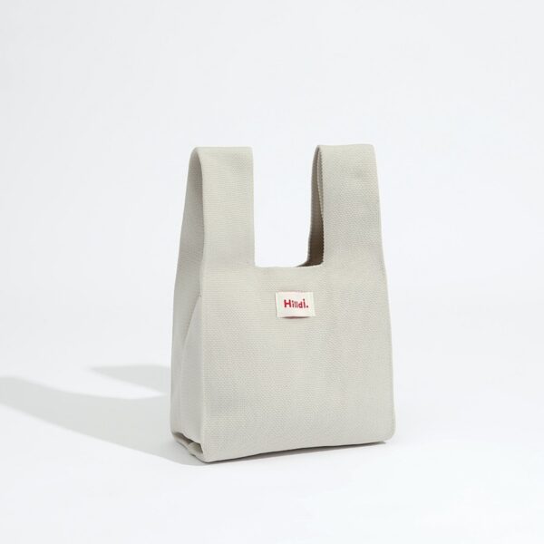 Solid Polyester Knitted Tote Bag