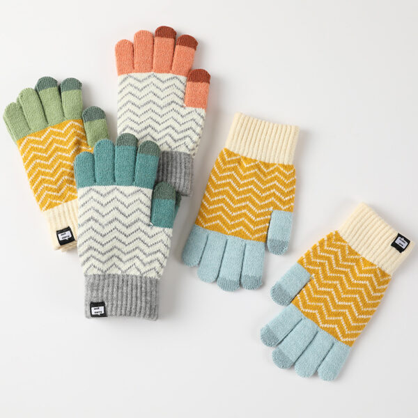 Jacquard Knitted Cycling Gloves