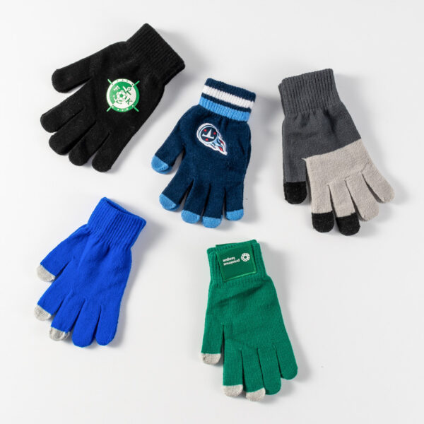 Knitted Touchscreen Gloves with Embroidered Logo