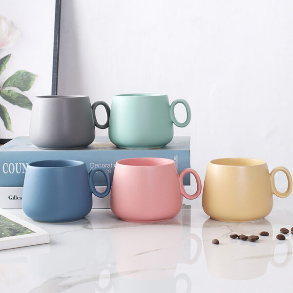 Creative Simple Colorful Matte Ceramic Coffee Mug 10OZ