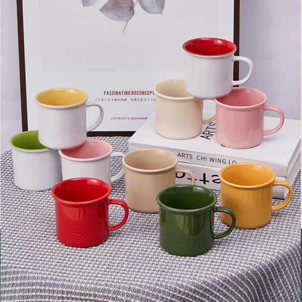 Thickened Vintage Colourful Enamel Mug 9OZ